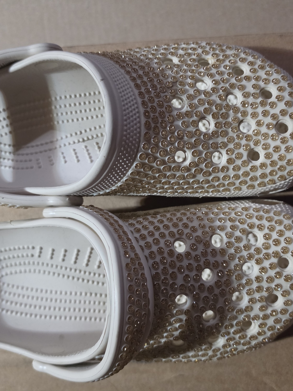 Bedazzled Crocs with Gold Studs